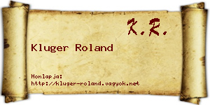 Kluger Roland névjegykártya